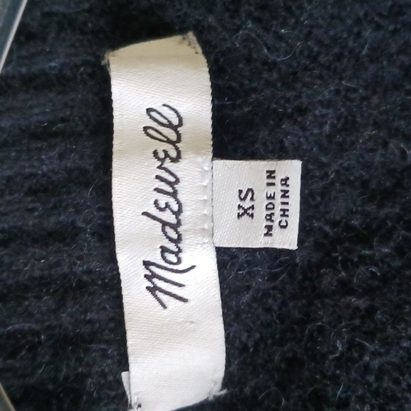 Madewell Payton Relaxed Fit Wool Alpaca Coziest Yarn Black Sweater, Size XS - Picture 11 of 13